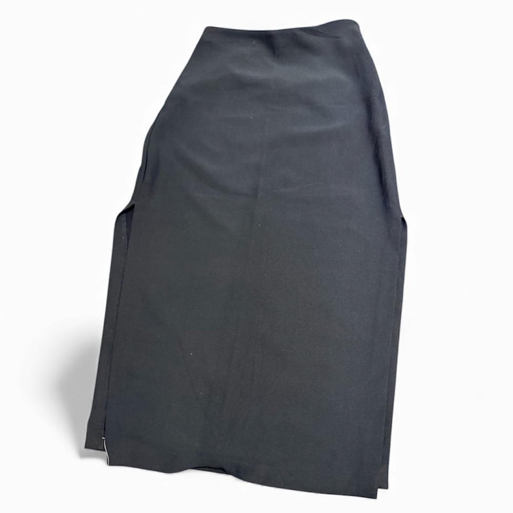 ABERCROMBIE & FITCH Black High Waisted Midi Split Side Slits Skirt Size XS NEW
